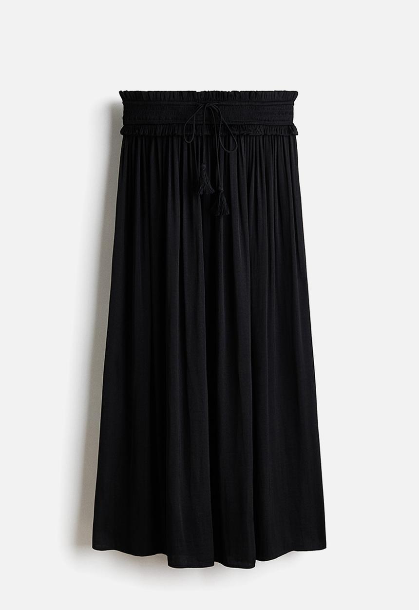 H&M - Tasseled maxi skirt - black