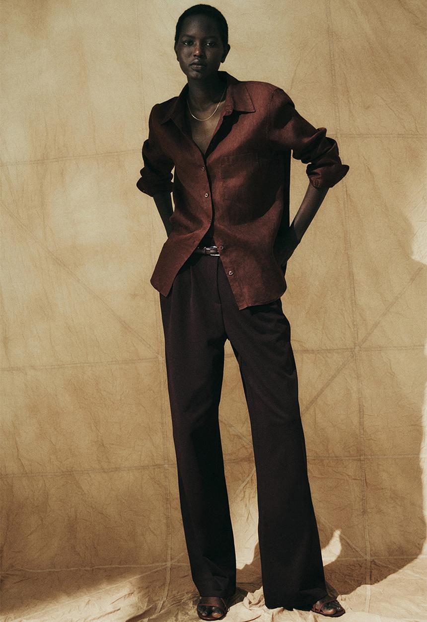 H&M - Linen shirt - dark brown