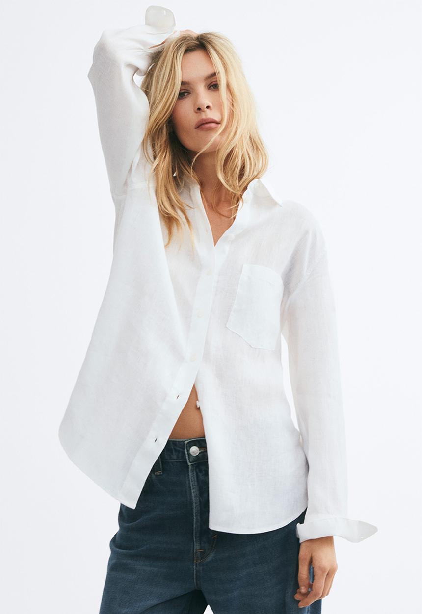 H&M - Linen shirt - white