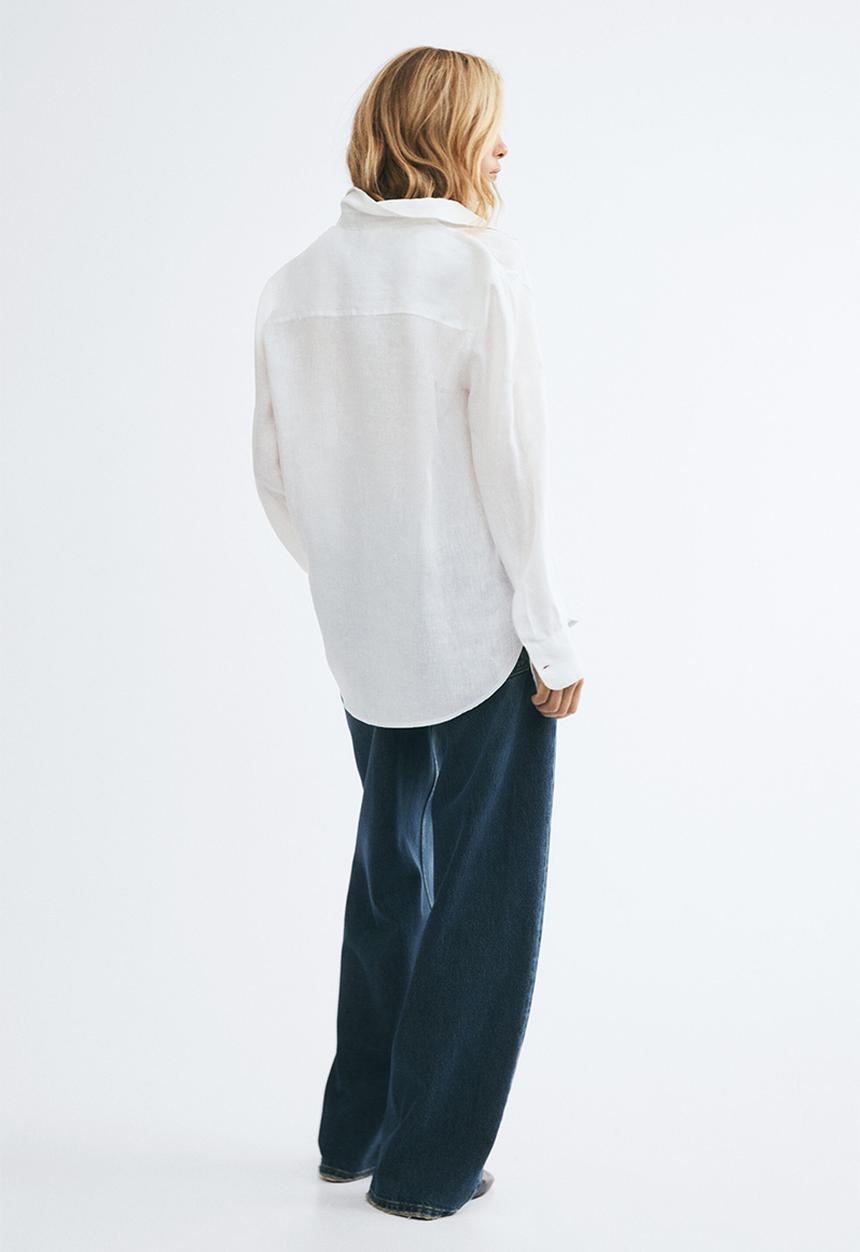 H&M - Linen shirt - white
