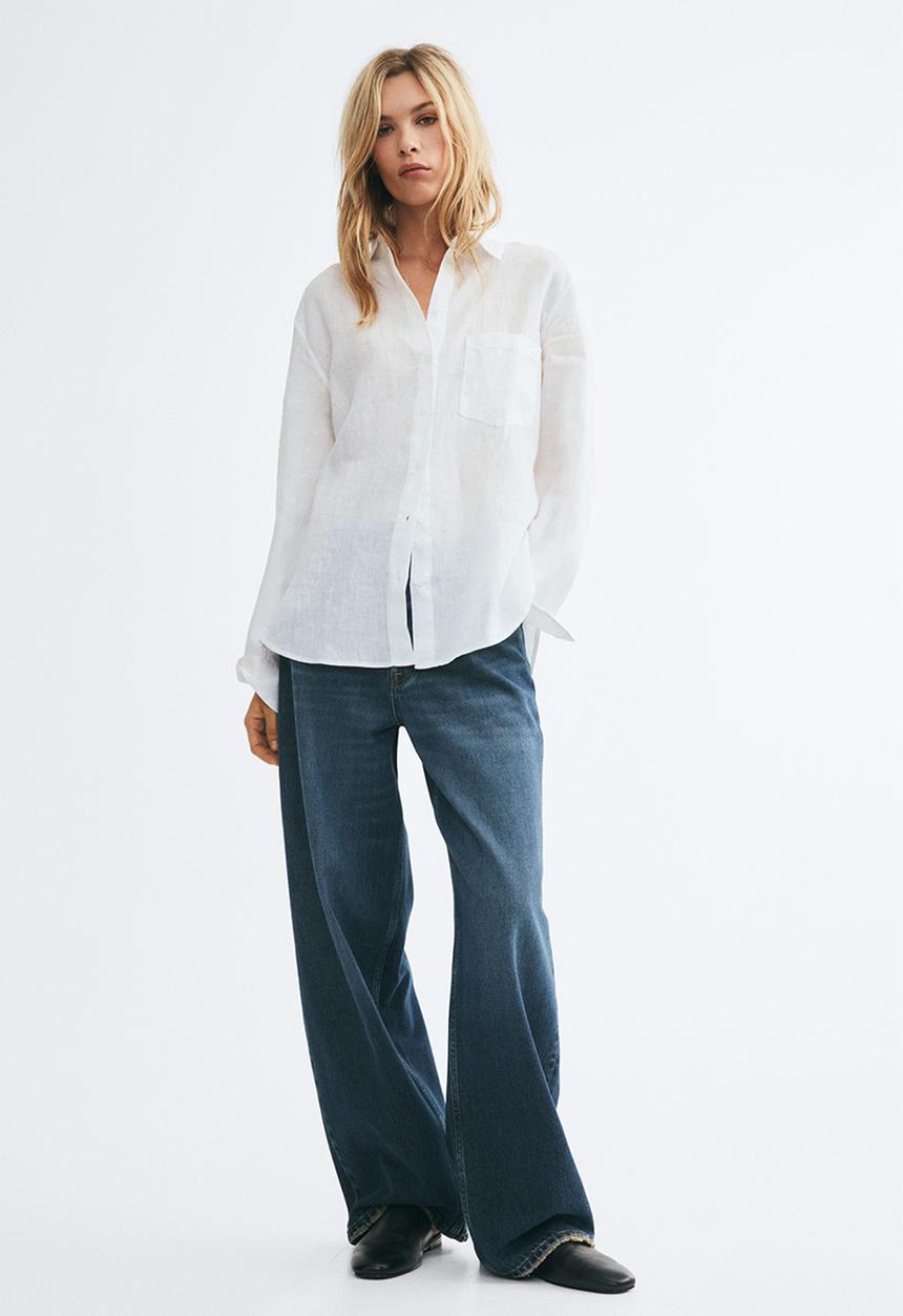 H&M - Linen shirt - white