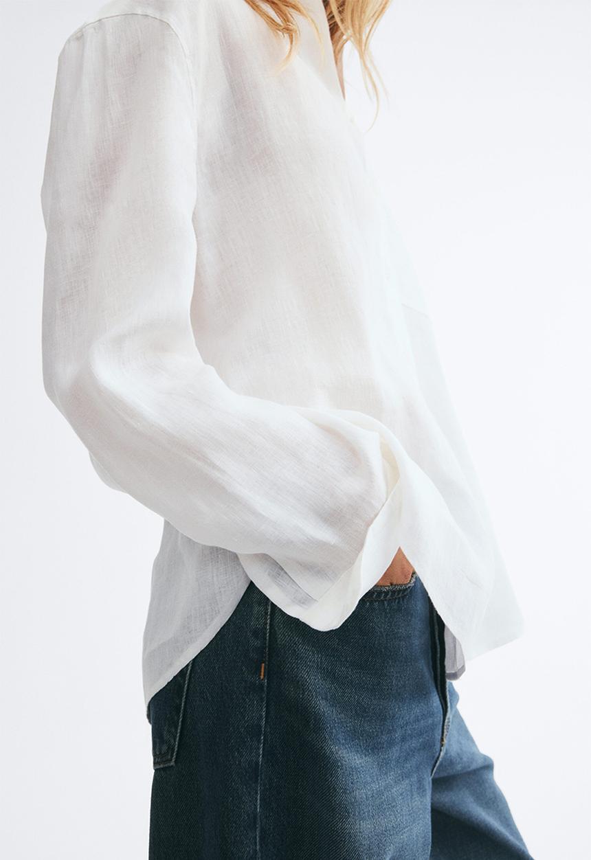 H&M - Linen shirt - white