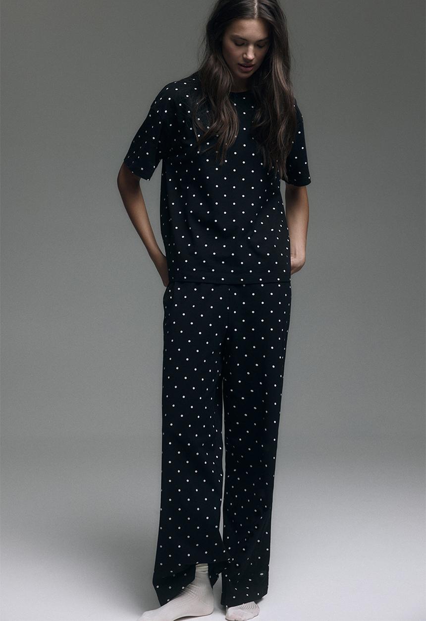 H&M - Cotton pyjamas - black/spotted