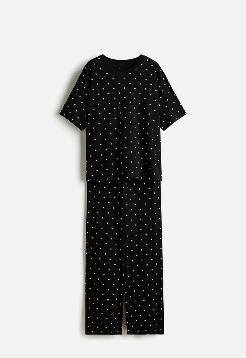 H&M - Cotton pyjamas - black/spotted