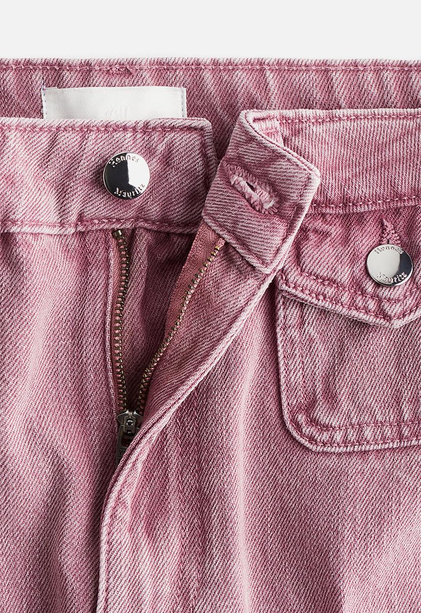 H&M - Wide high jeans - dark pink