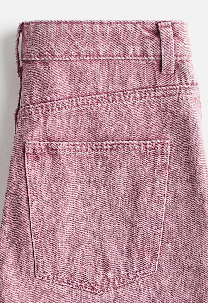 H&M - Wide high jeans - dark pink