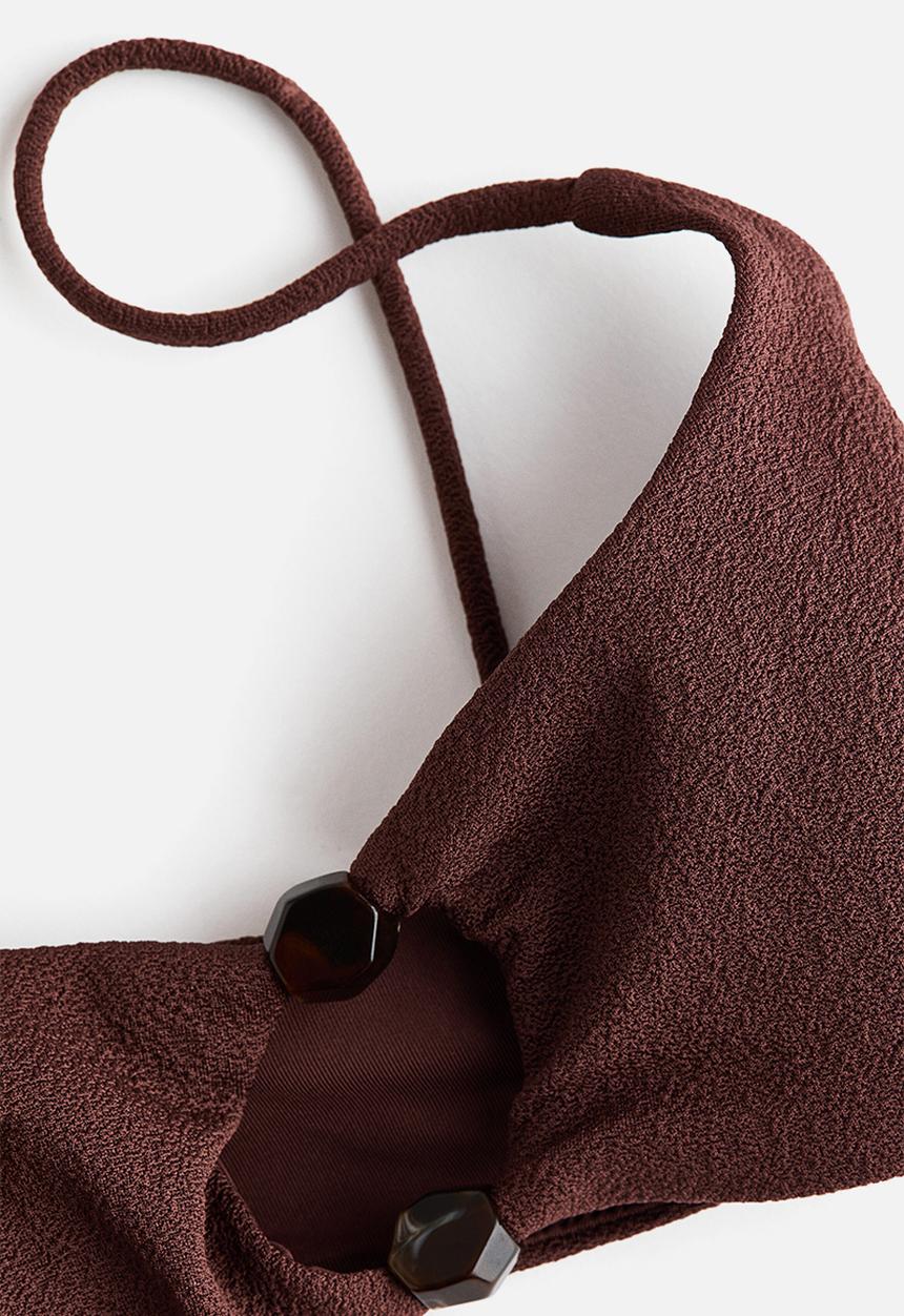 H&M - Padded bikini top - dark brown