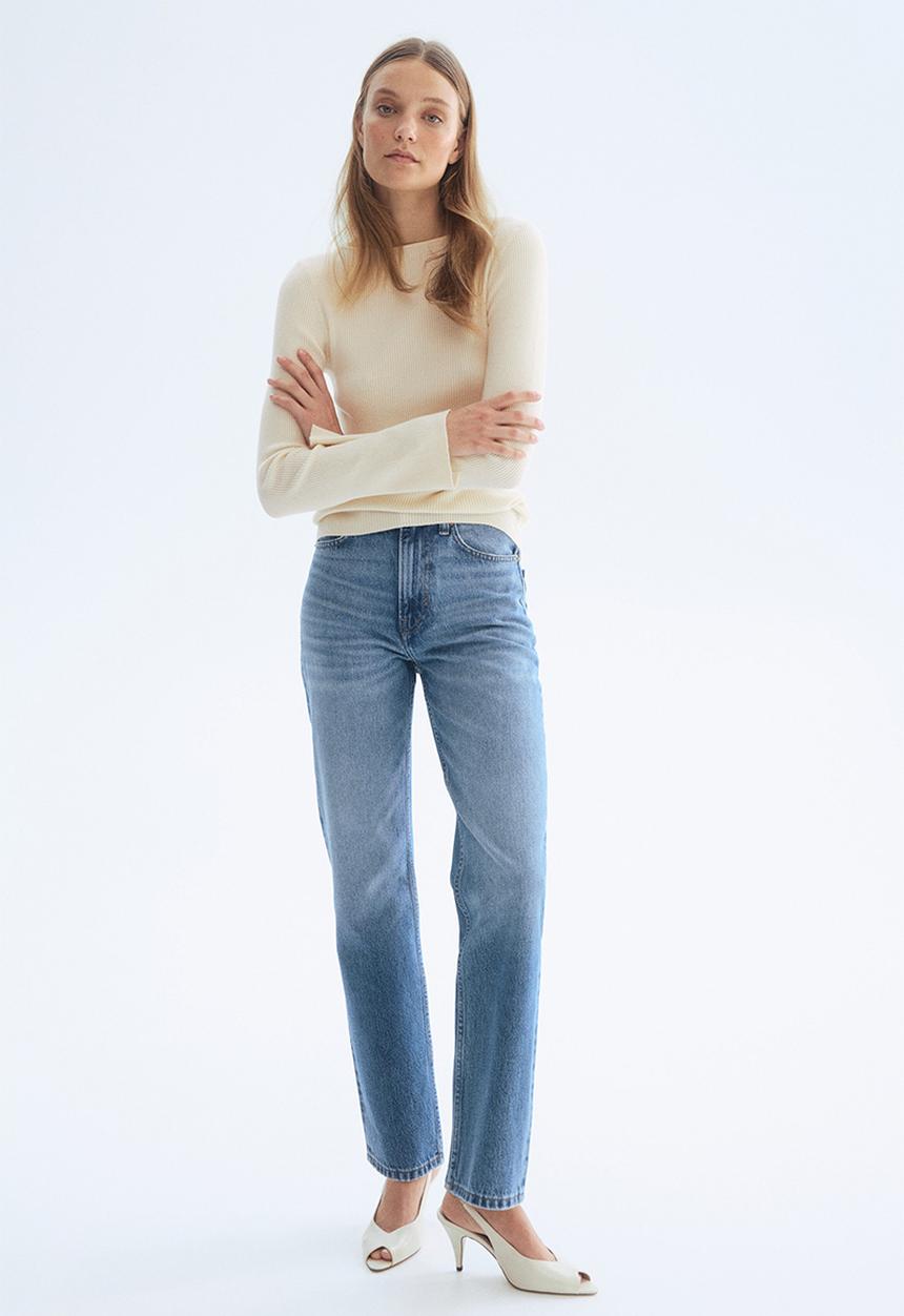 H&M - Rib-knit top - light beige