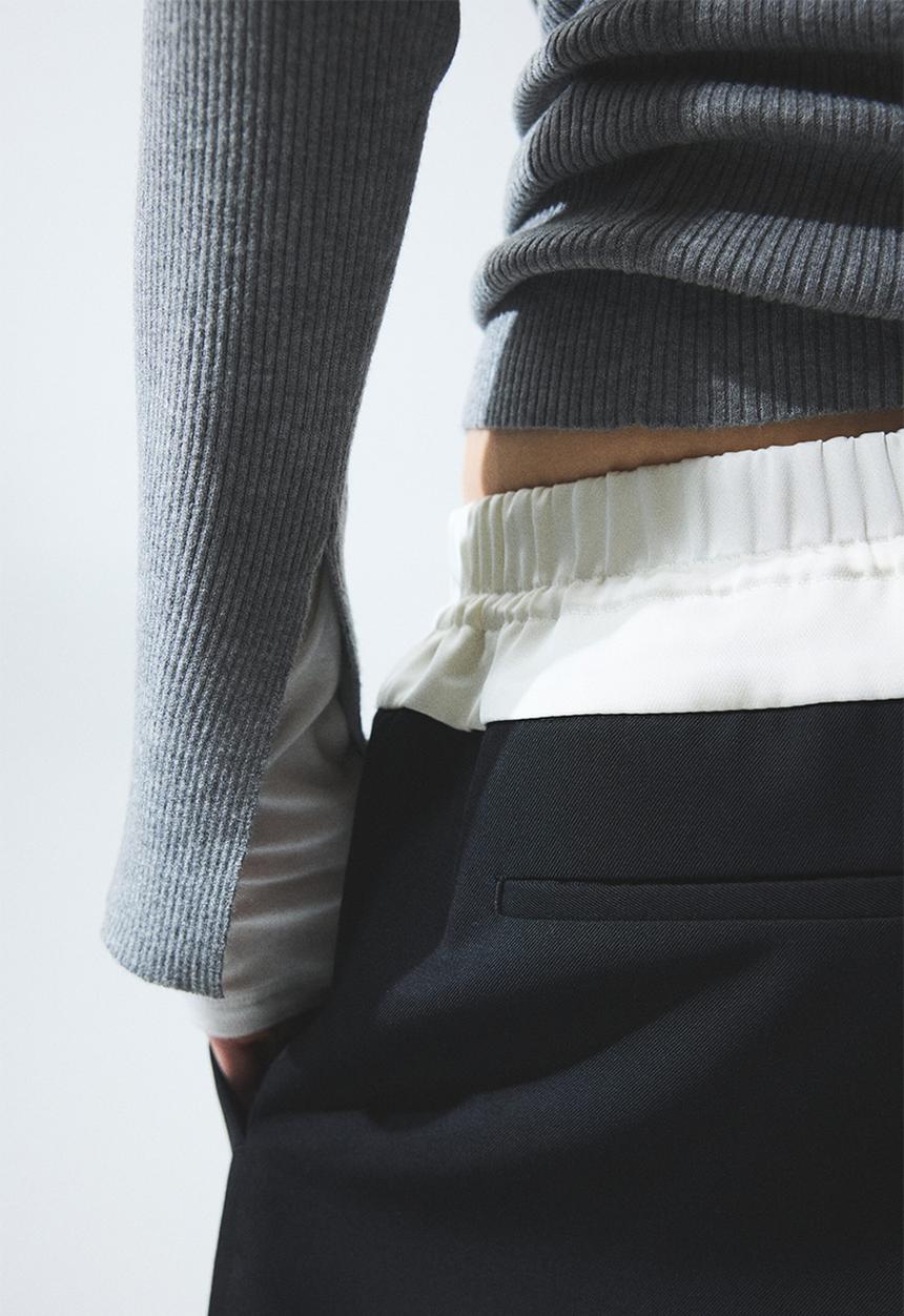 H&M - Rib-knit top - grey marl