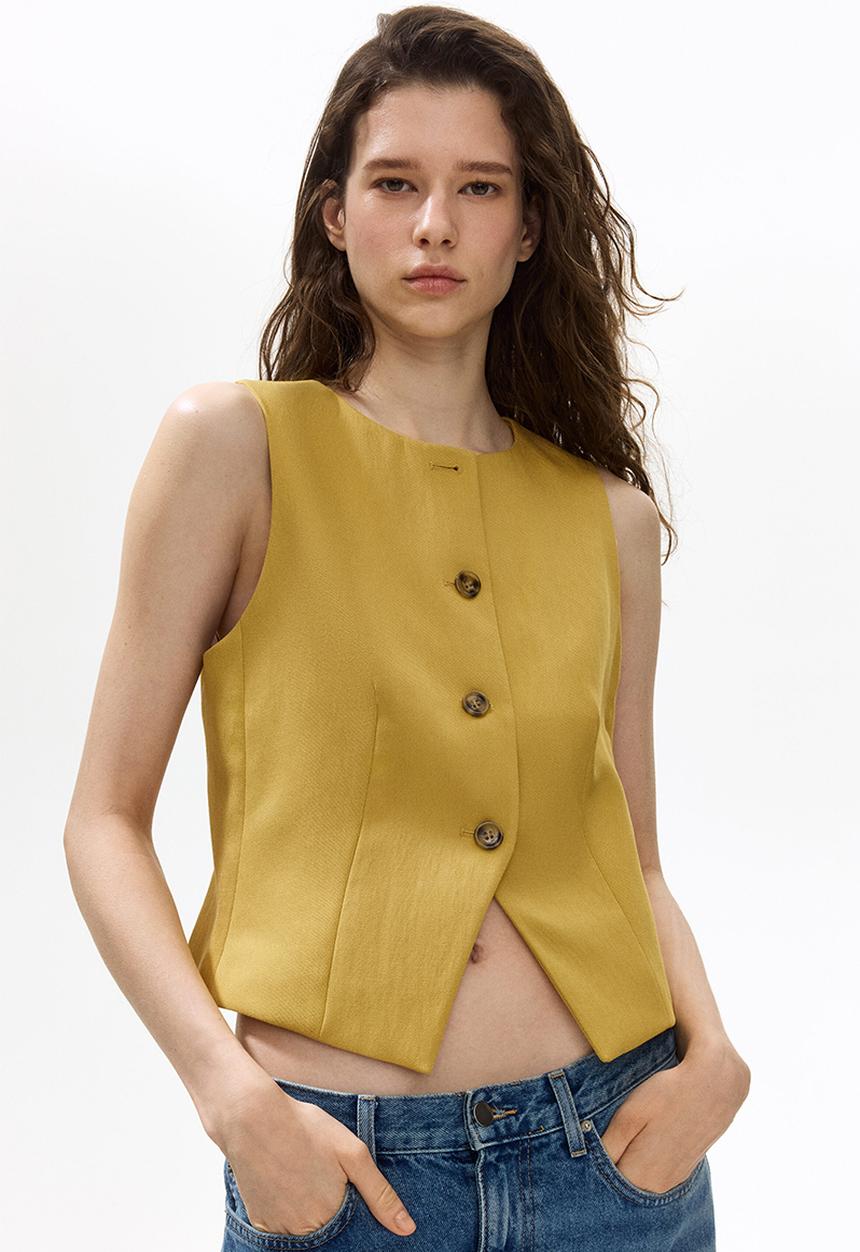 H&M - Waistcoat - yellow