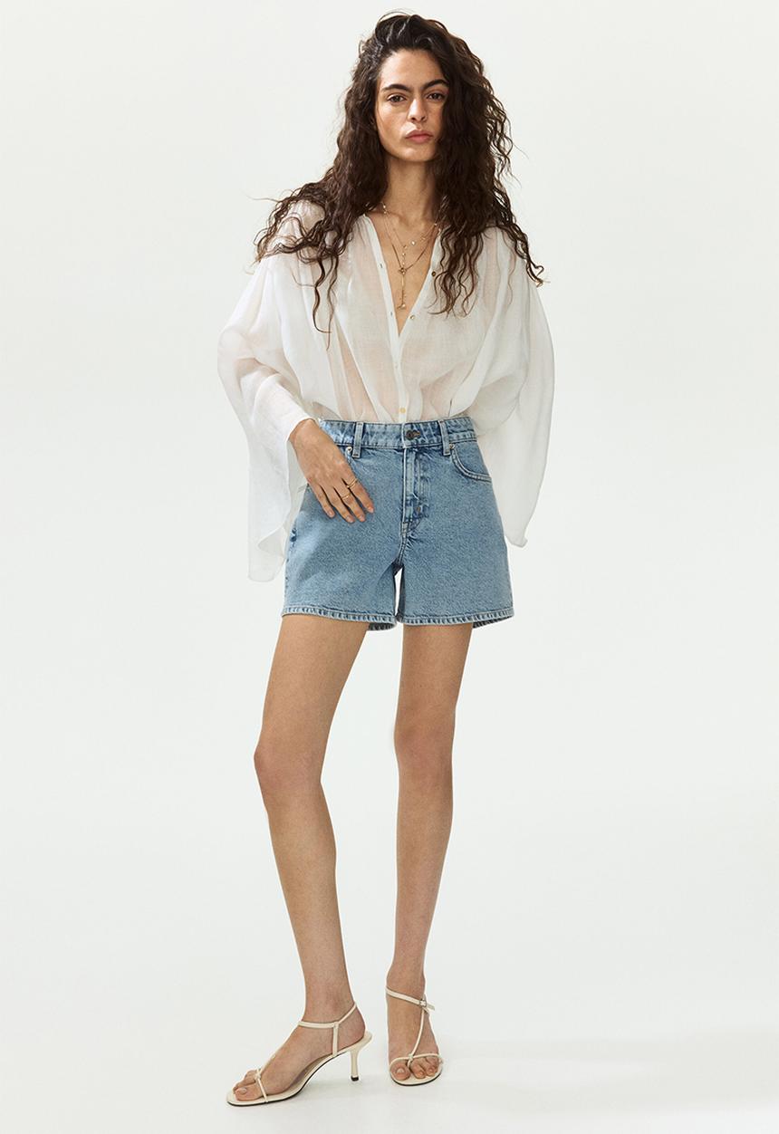 H&M - Denim shorts - light denim blue