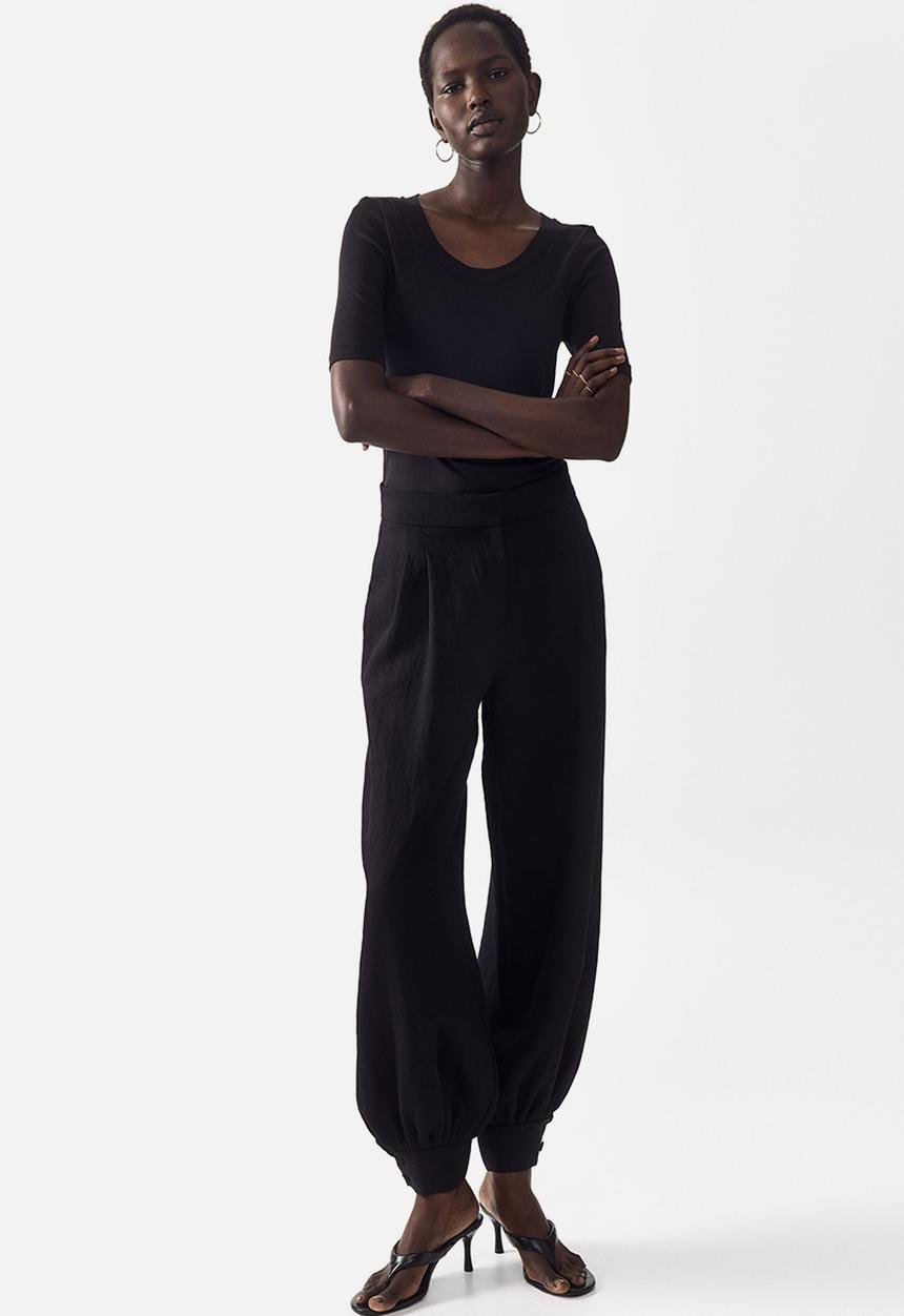 H&M - Balloon-leg twill trousers - black