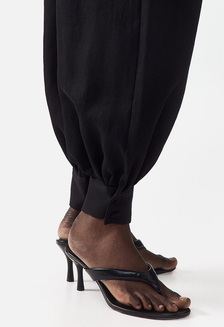 H&M - Balloon-leg twill trousers - black