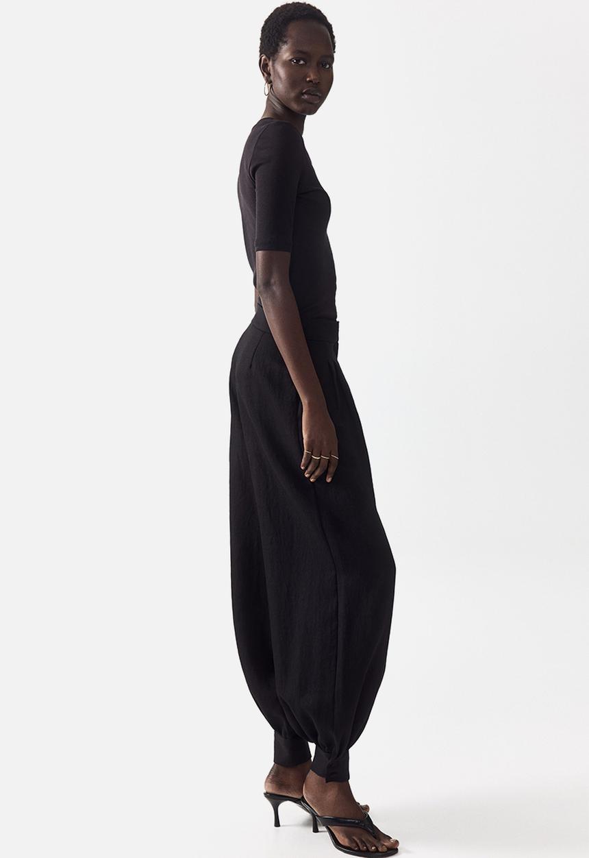 H&M - Balloon-leg twill trousers - black