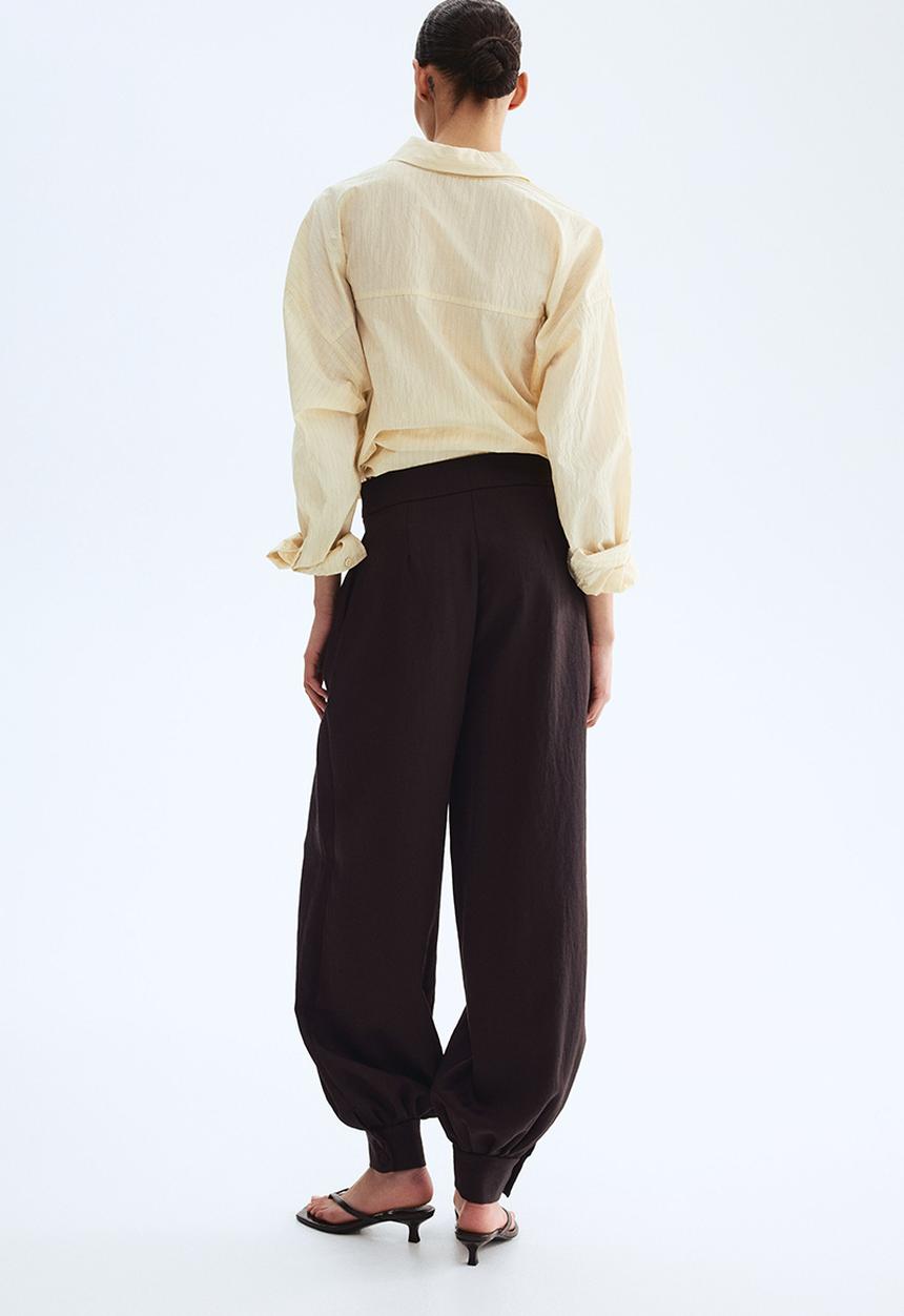 H&M - Balloon-leg twill trousers - dark brown