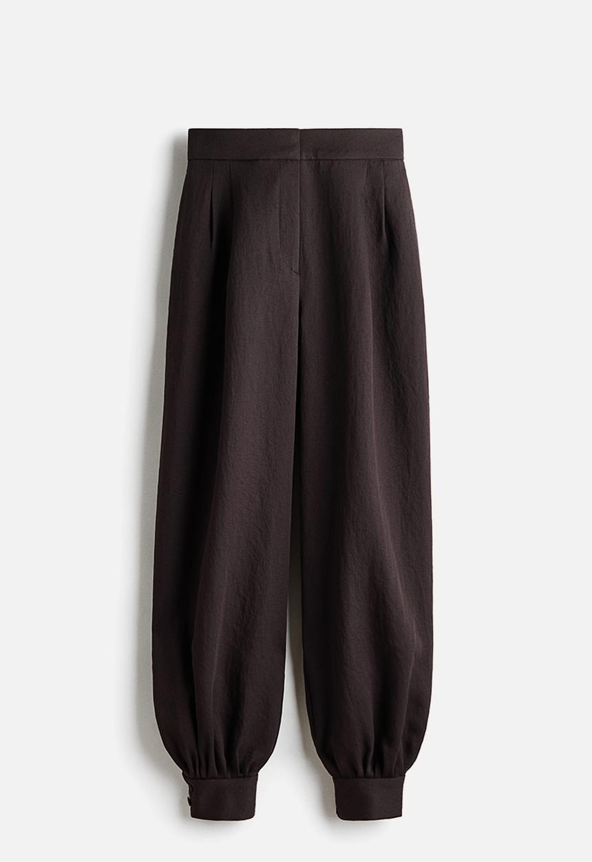 H&M - Balloon-leg twill trousers - dark brown