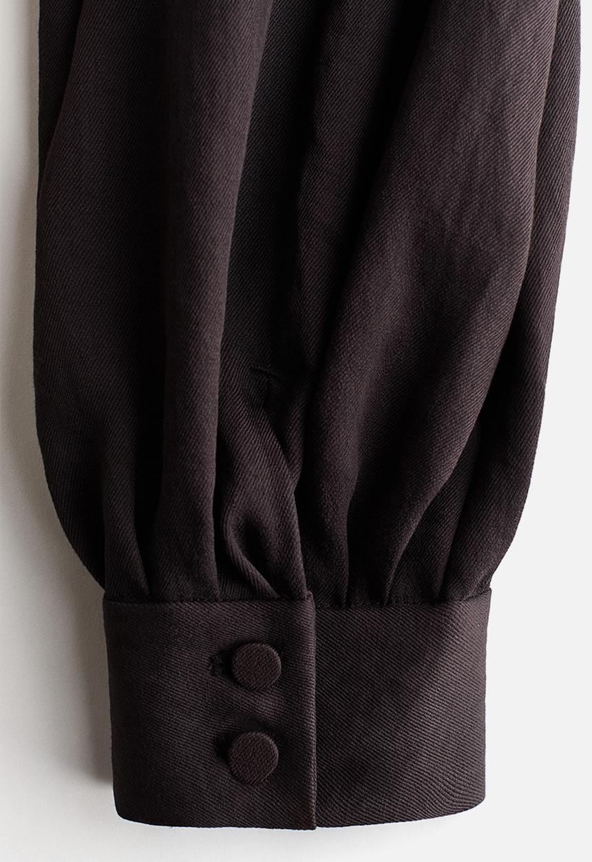 H&M - Balloon-leg twill trousers - dark brown