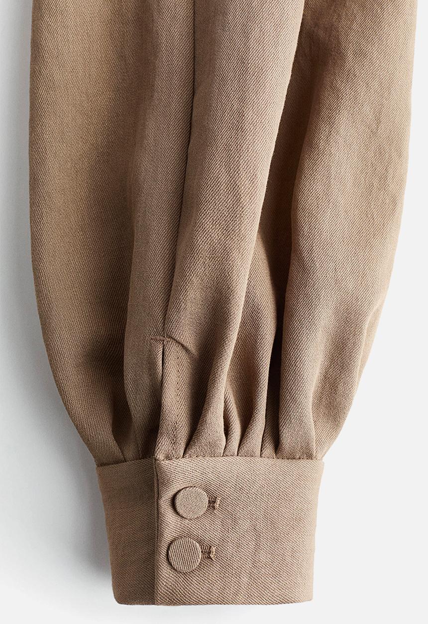 H&M - Balloon-leg twill trousers - dark beige