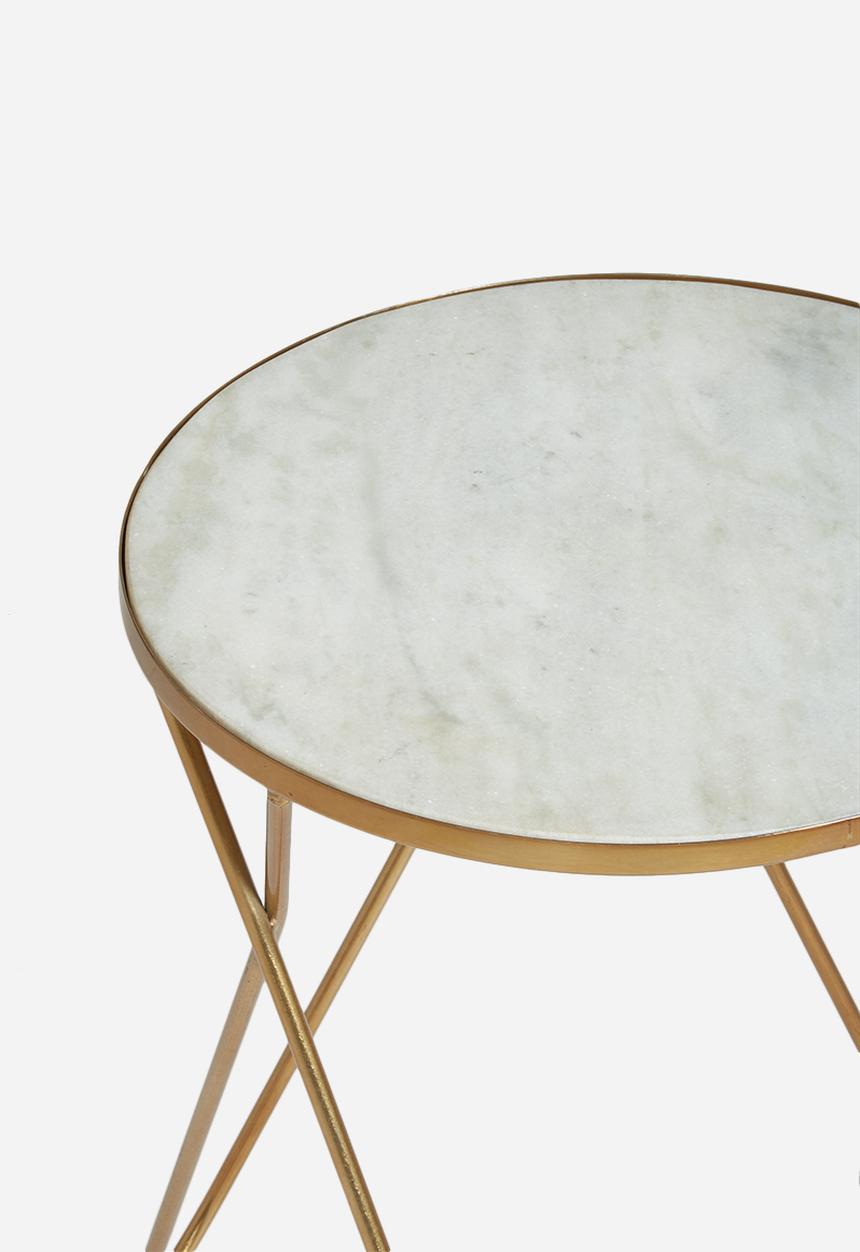 Sixth Floor - Marble copper side table