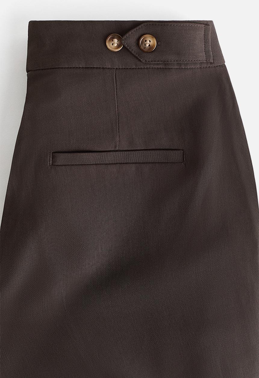 H&M - Barrel-leg twill trousers - dark brown
