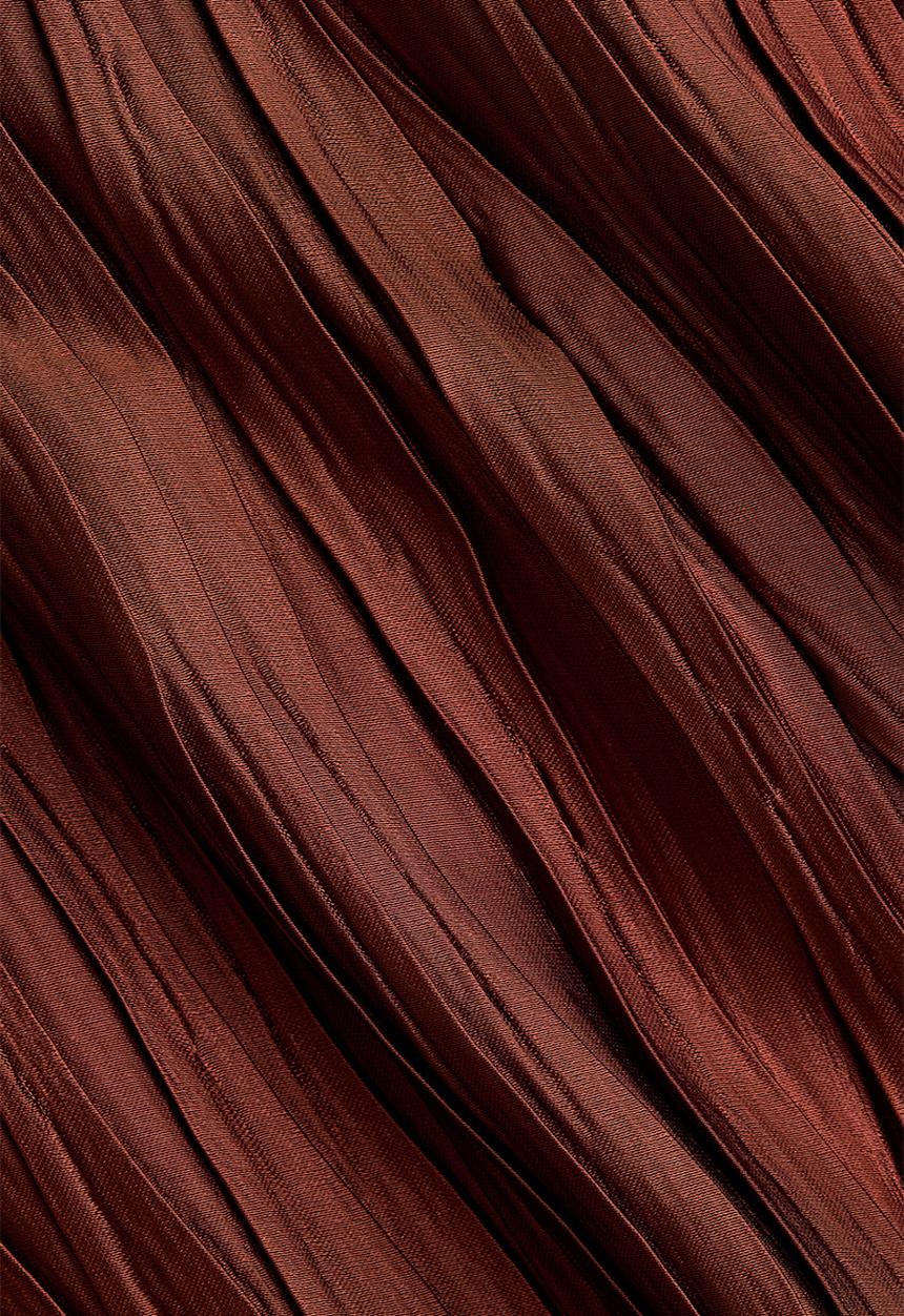 H&M - Crinkled trousers - dark red