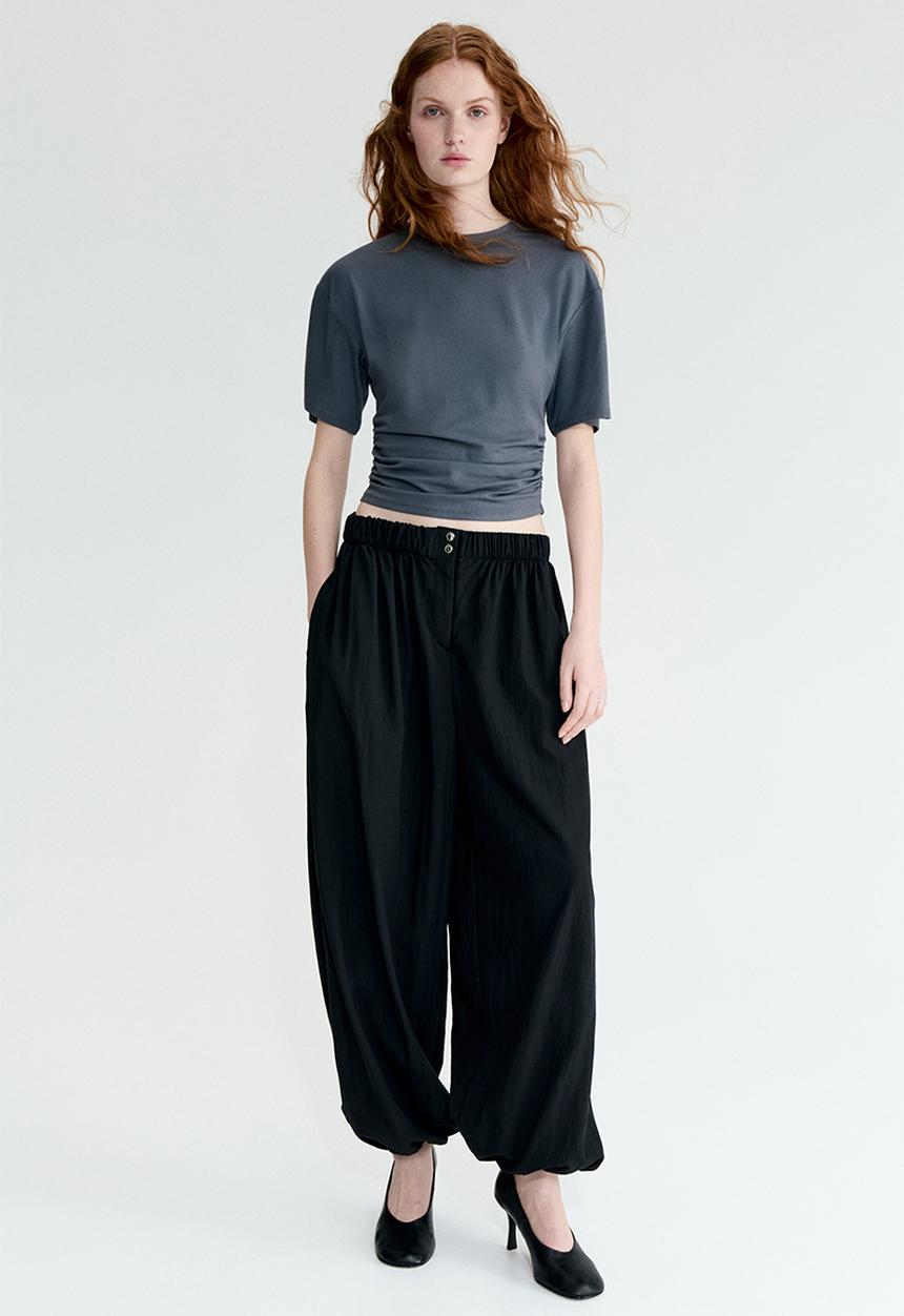 H&M - Ruched t-shirt - grey