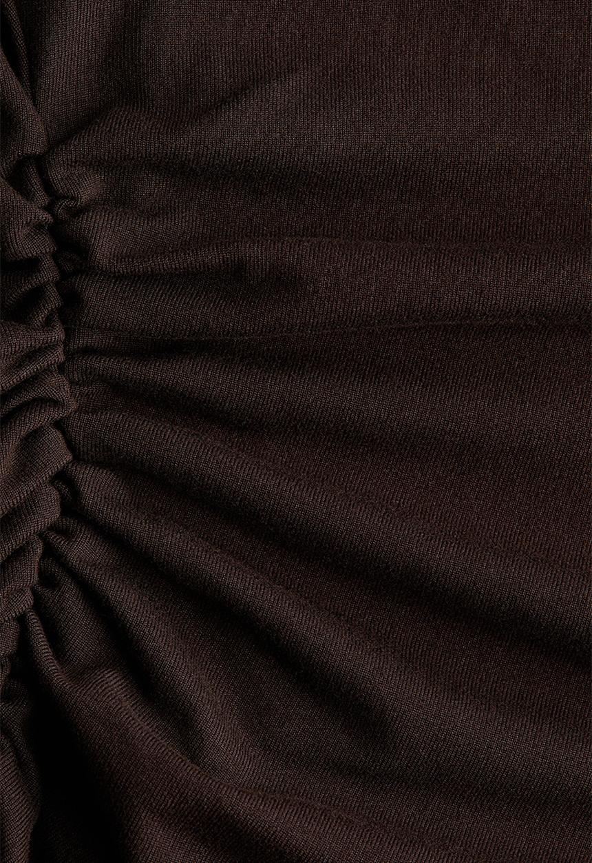 H&M - Ruched t-shirt - dark brown