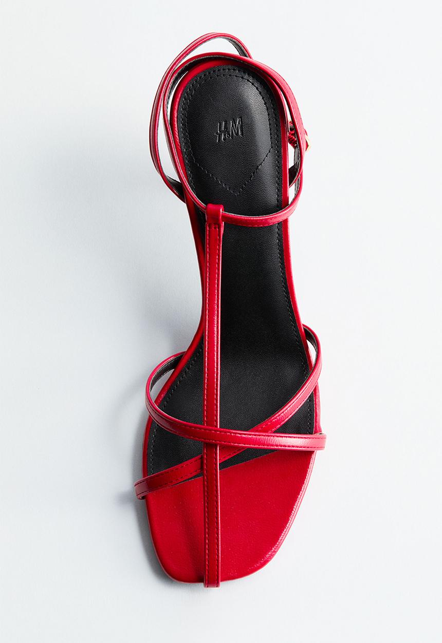 H&M - Heeled strappy sandals - bright red