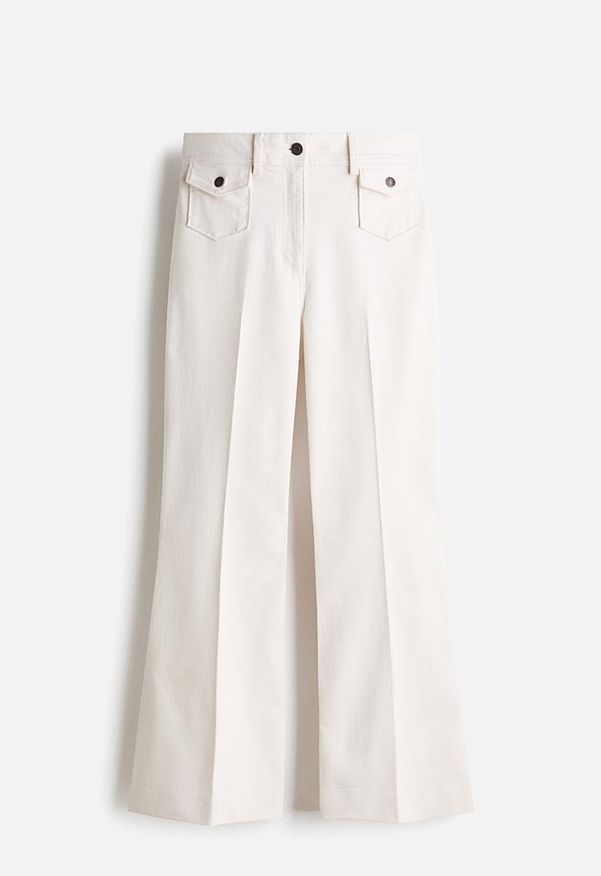 H&M - Flared ankle-length trousers - white