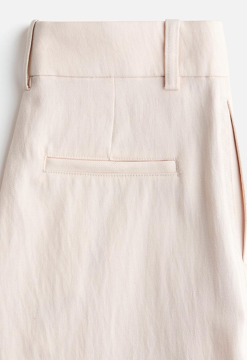 H&M - Wide linen-blend trousers - light beige