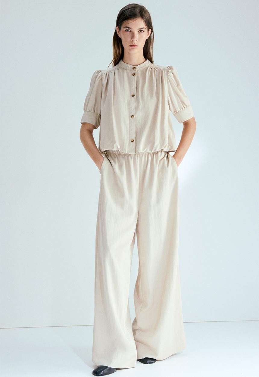H&M - Twill pull-on trousers - light beige