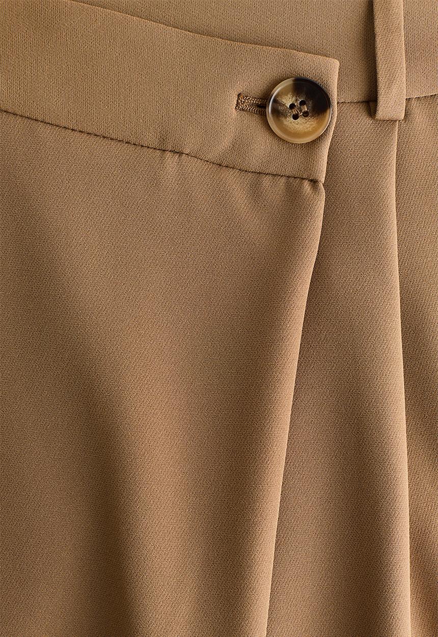 H&M - Wrapover tailored trousers - dark beige