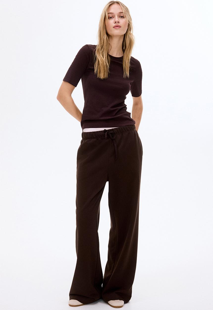 H&M - Ribbed T-shirt - dark brown