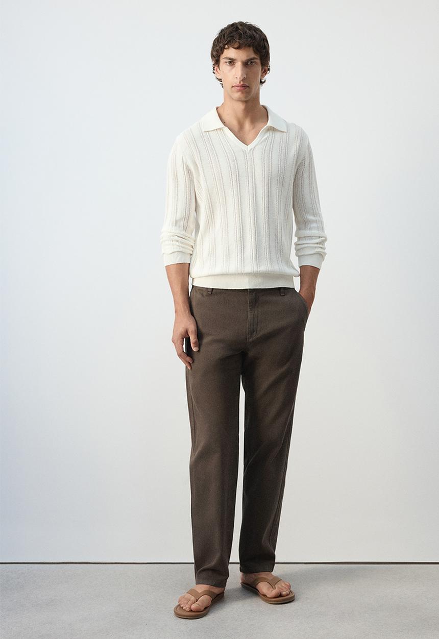 MANGO - Poloshirt Tierra - Offwhite