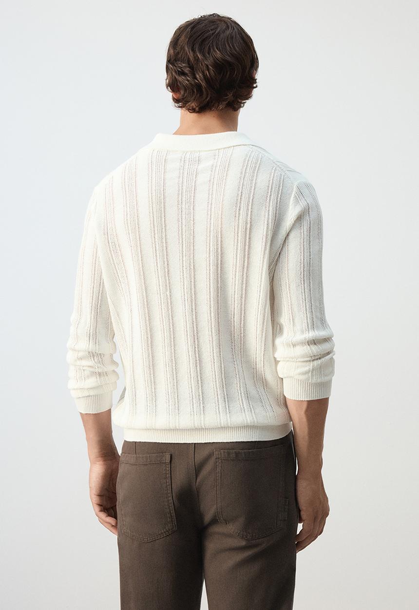 MANGO - Poloshirt Tierra - Offwhite