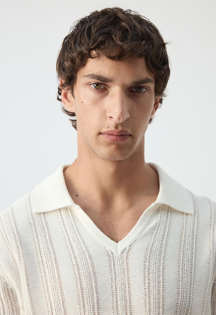 MANGO - Poloshirt Tierra - Offwhite