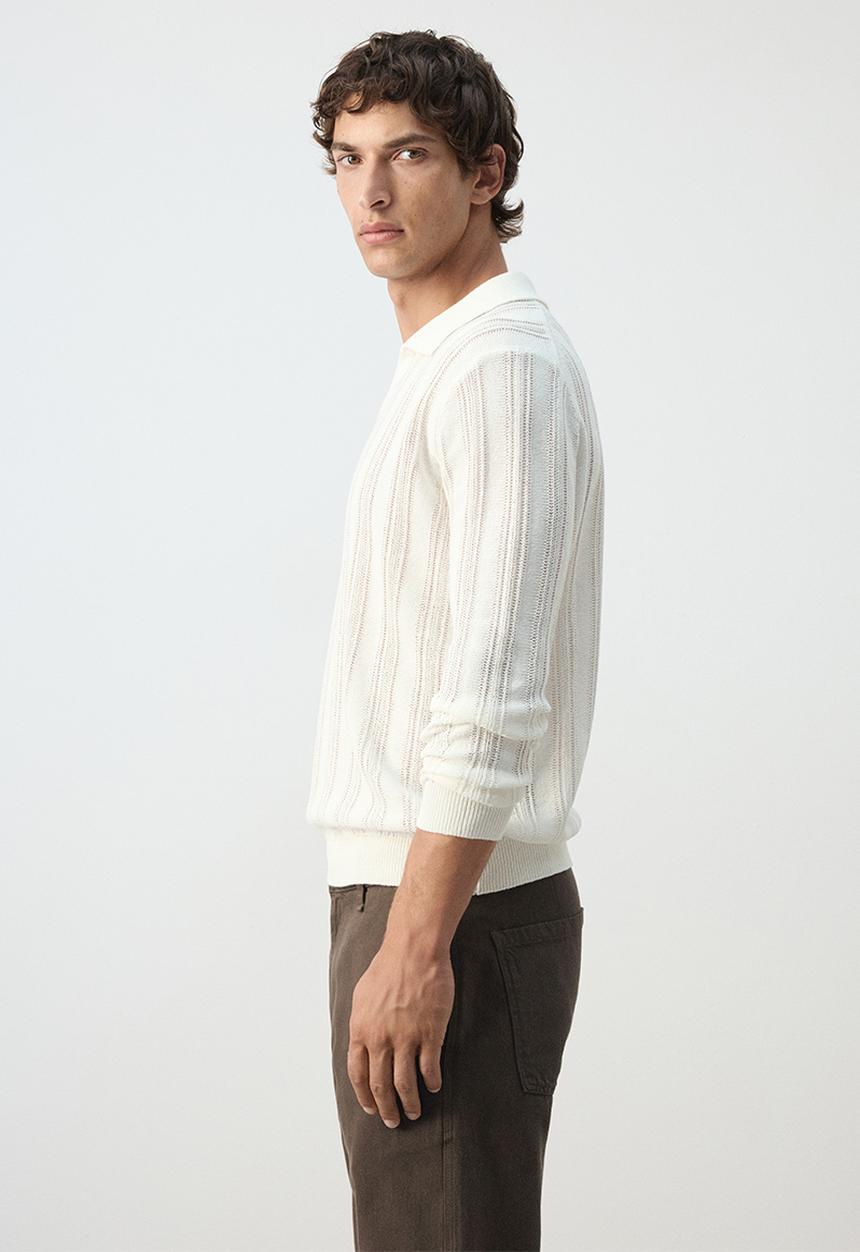 MANGO - Poloshirt Tierra - Offwhite