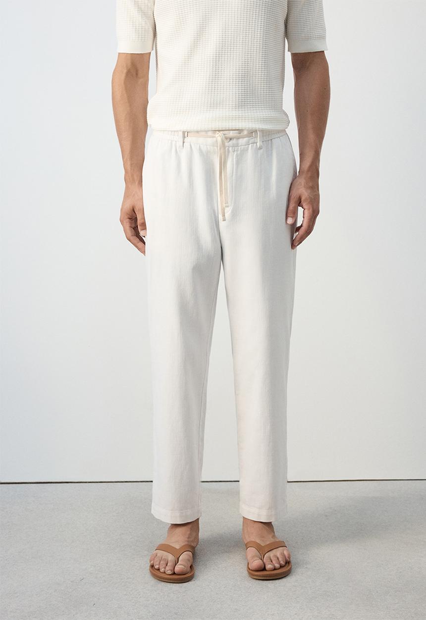 MANGO - Trousers Onix - Offwhite
