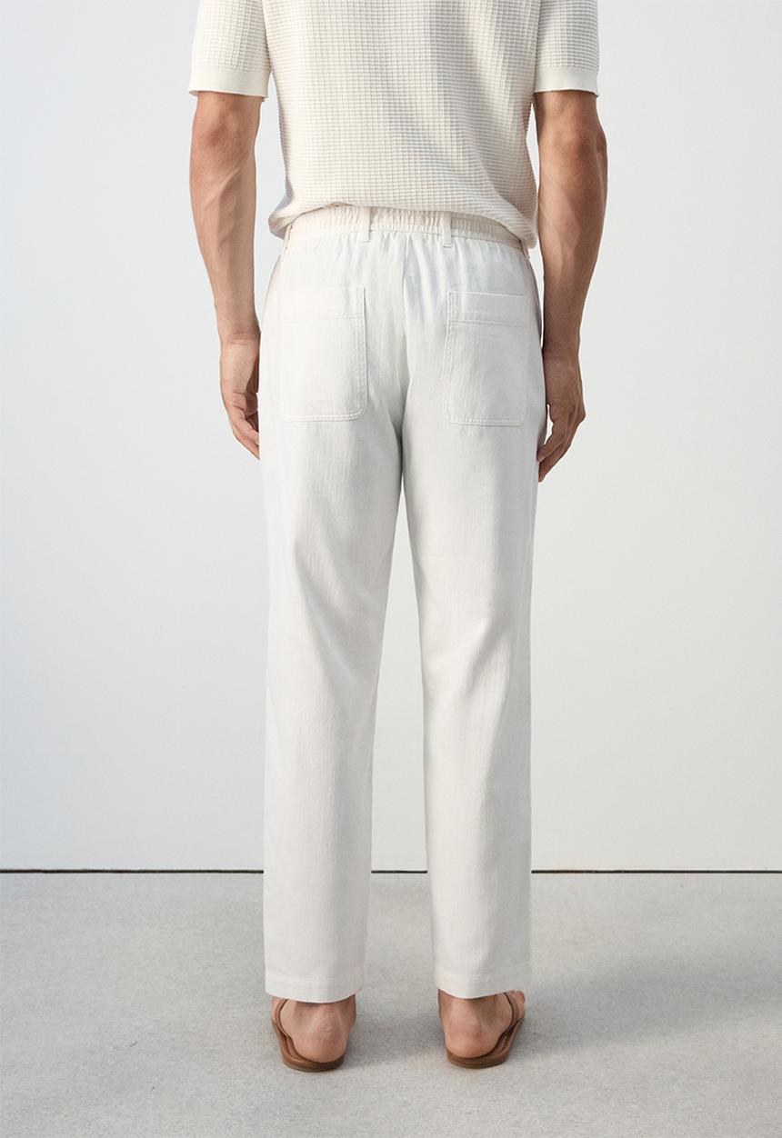 MANGO - Trousers Onix - Offwhite