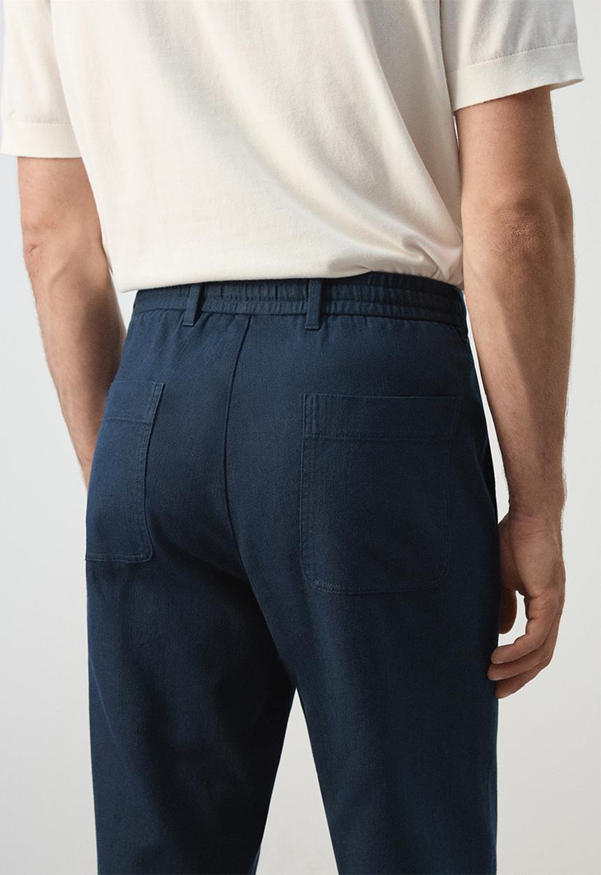 MANGO - Trousers Onix - Navy