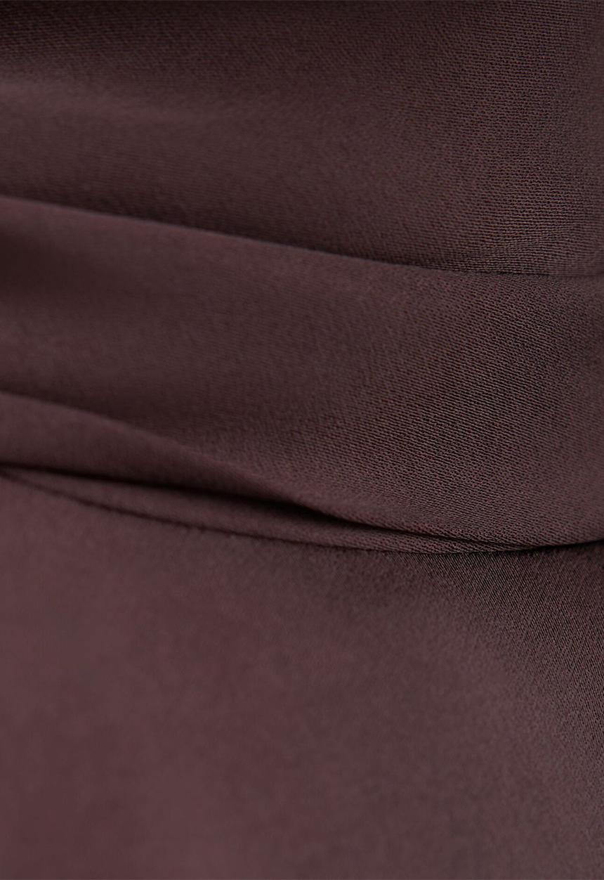 Forever New - Rowena mini scarf dress in plum - brown