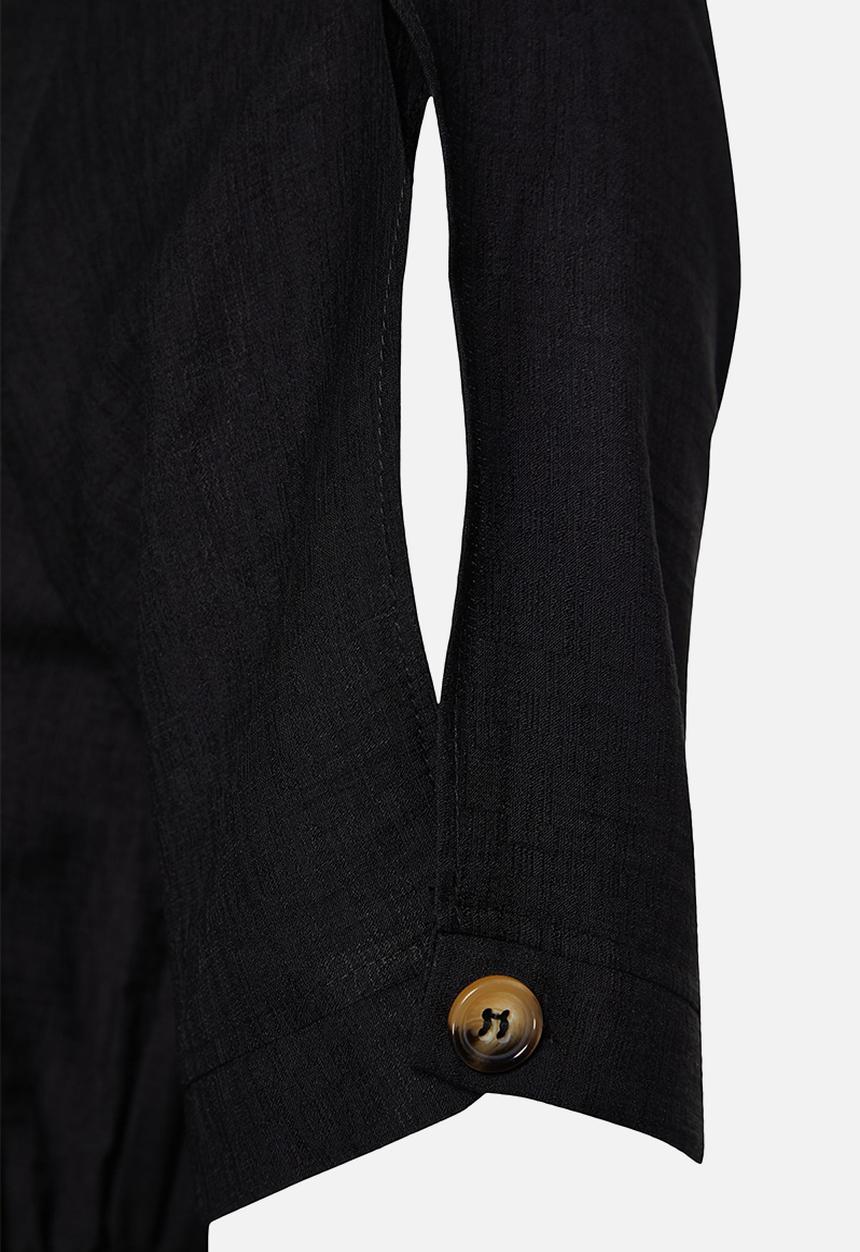 Trendyol - Plus woven dress with gipe and button detail - black