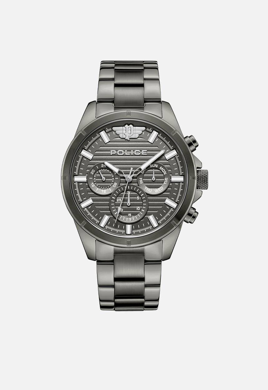 Police - IP Gun Case Grey Dial IP Gun SS Bracelet Strap - Grey