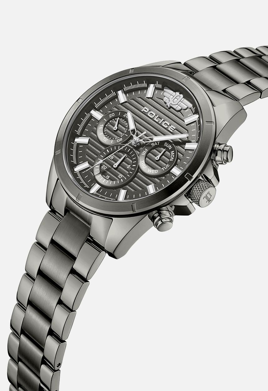 Police - IP Gun Case Grey Dial IP Gun SS Bracelet Strap - Grey