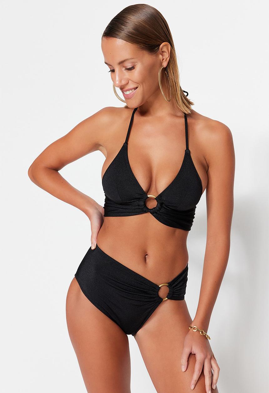 Trendyol - Accessory bralette bikini set - black