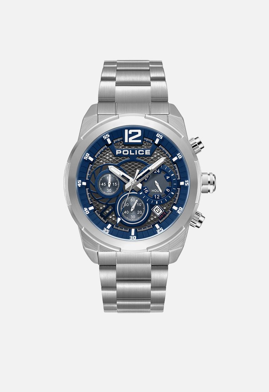 Police - Steel Case Blue Dial Steel Strap - Blue & Silver