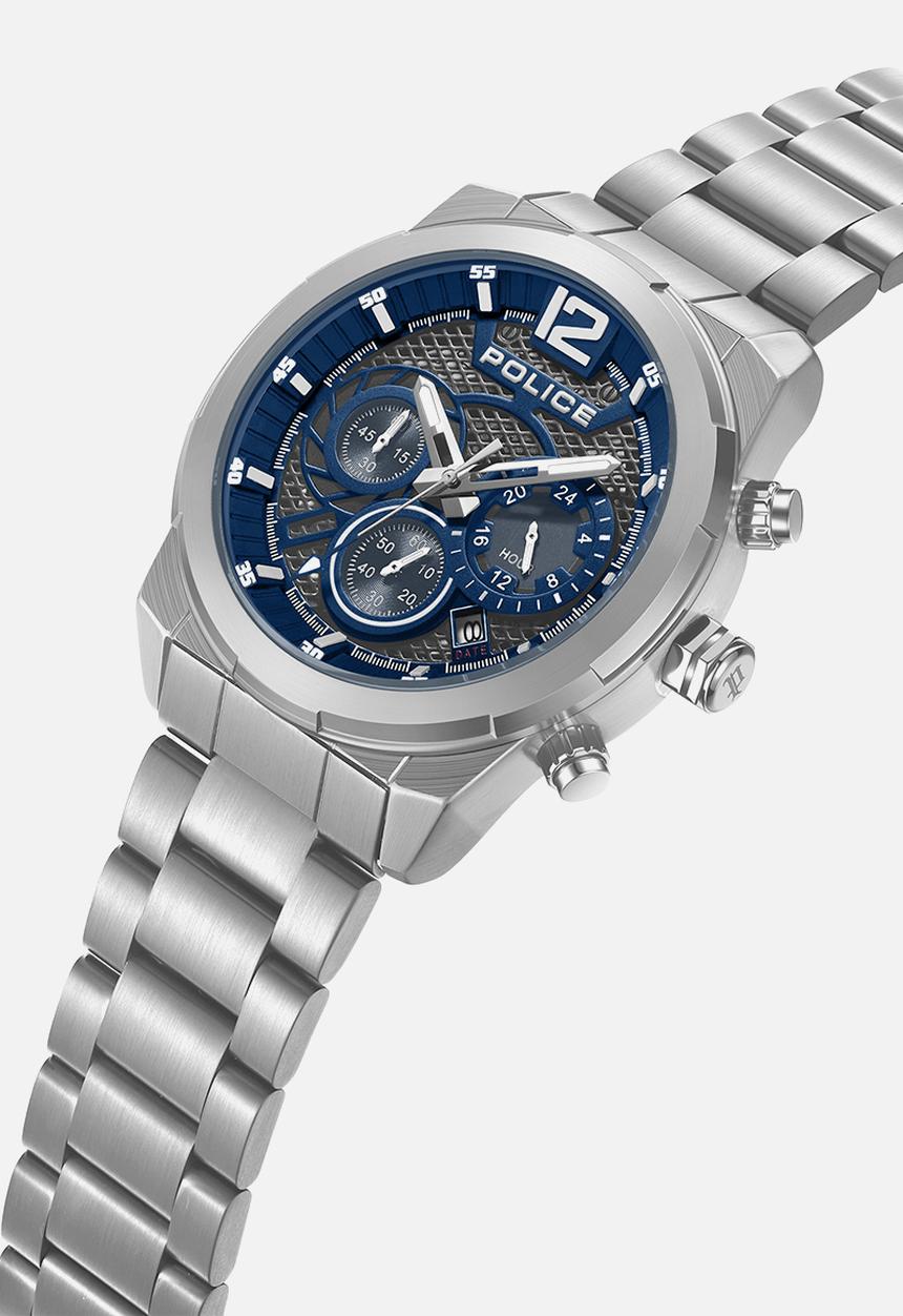 Police - Steel Case Blue Dial Steel Strap - Blue & Silver