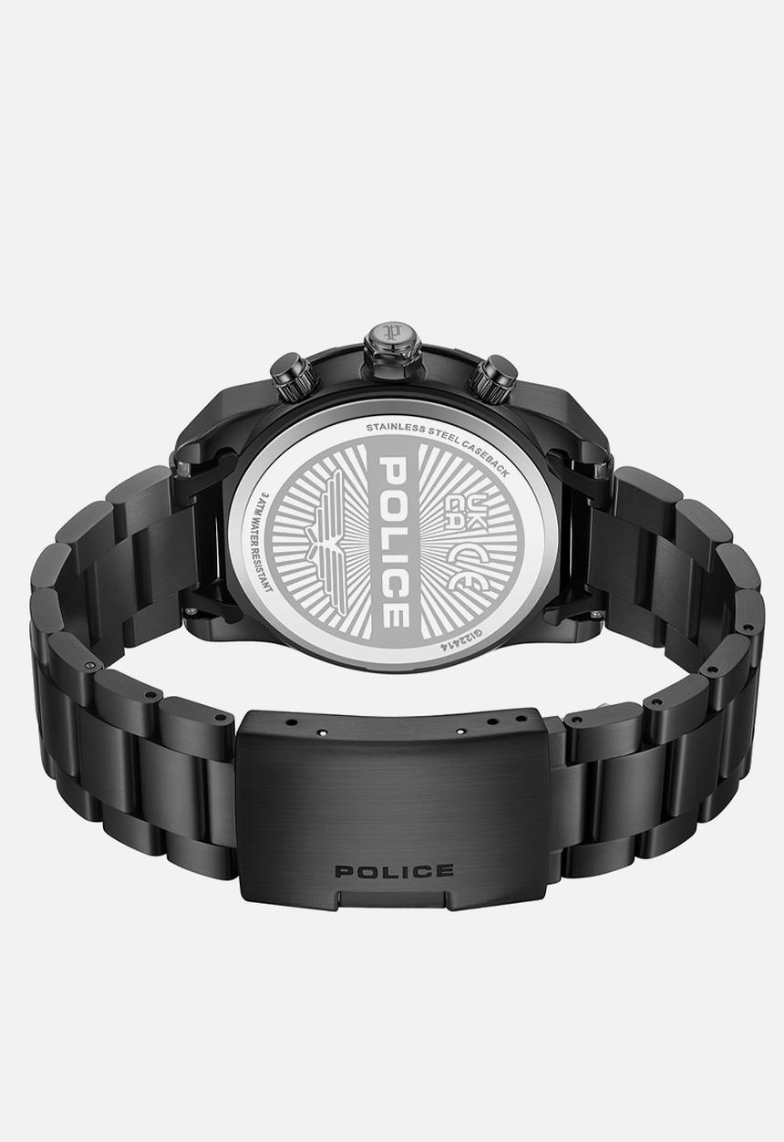 Police - IP Black Case Black Dial Black Steel Strap - Black