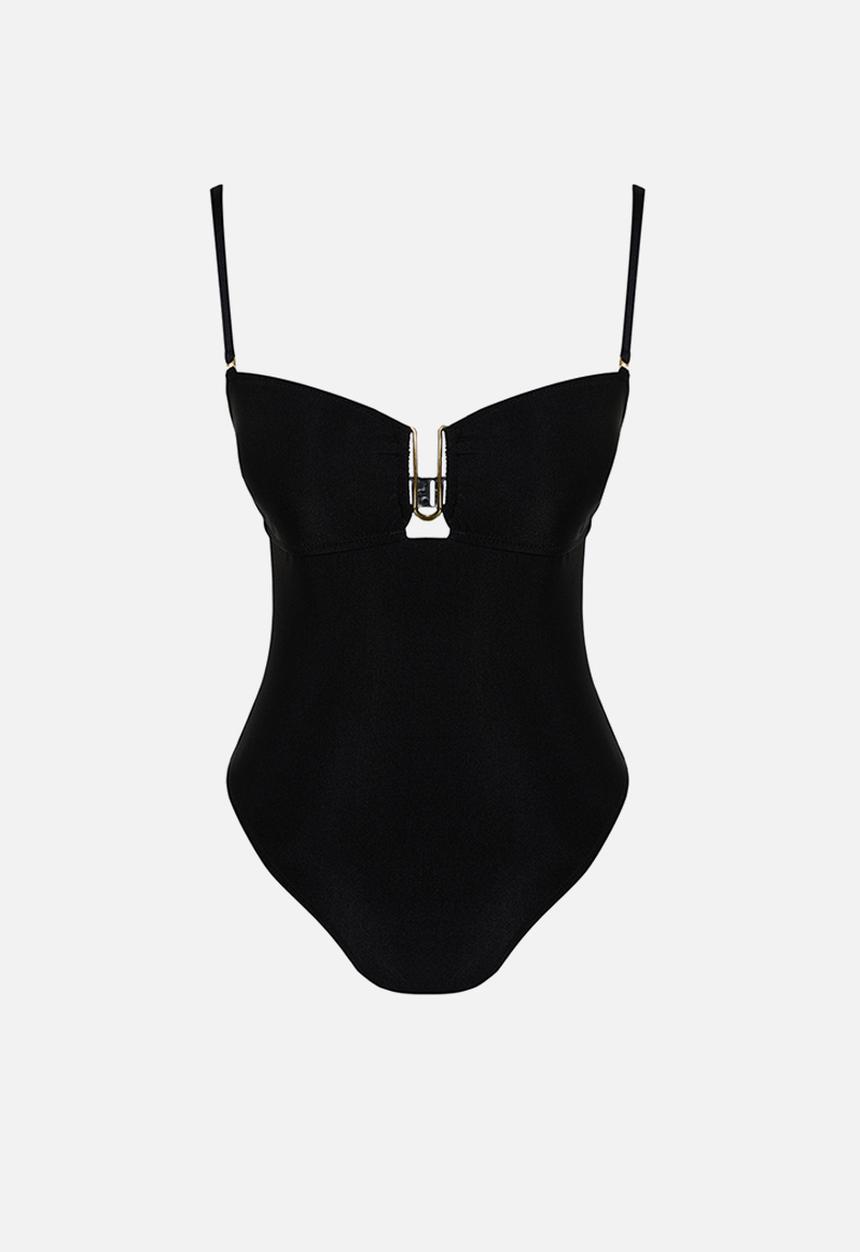 Trendyol - Strapless swimsuit - black