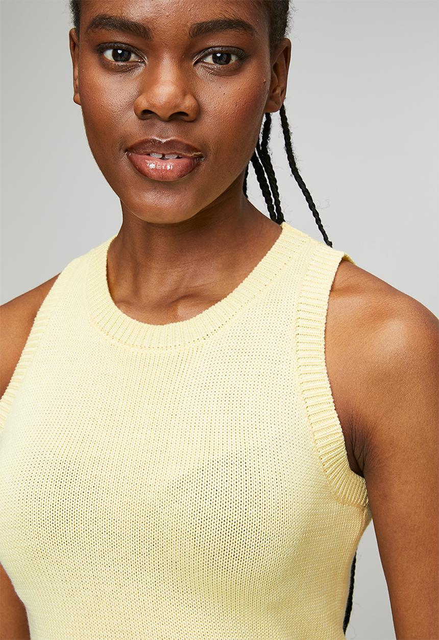 Stella Morgan - S/Less Crew Neck With Scoop Knitwear Top - Lemon